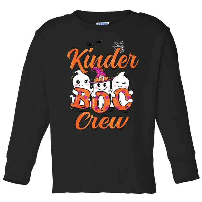 Kindergarten Boo Crew Kinder Crew Funny Teacher Halloween Toddler Long Sleeve Shirt