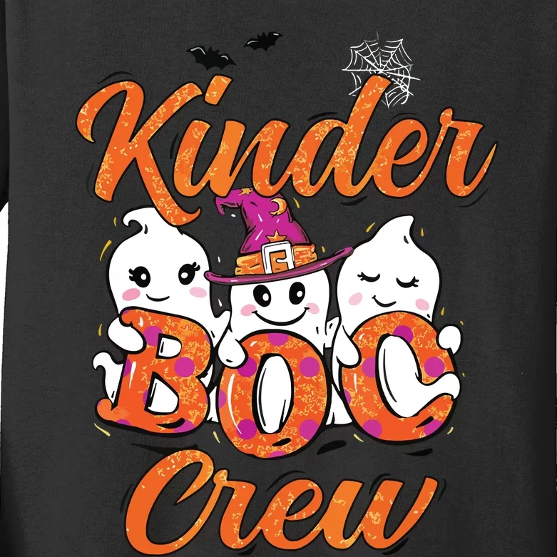 Kindergarten Boo Crew Kinder Crew Funny Teacher Halloween Kids Long Sleeve Shirt