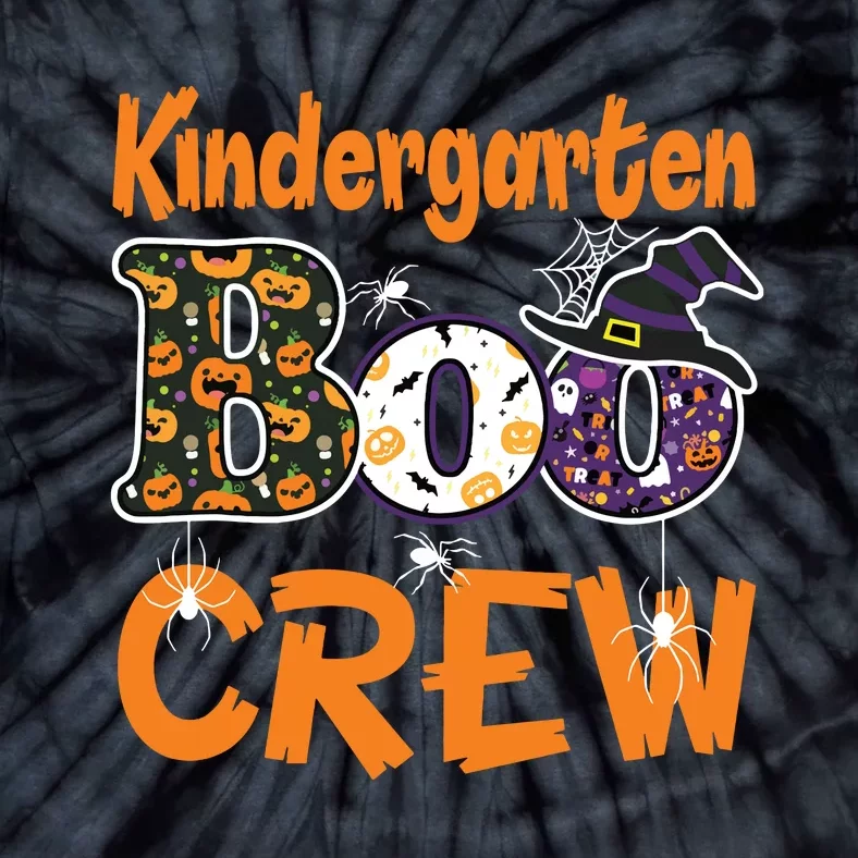 Kindergarten Boo Crew Teachers Students Halloween Costume Tie-Dye T-Shirt