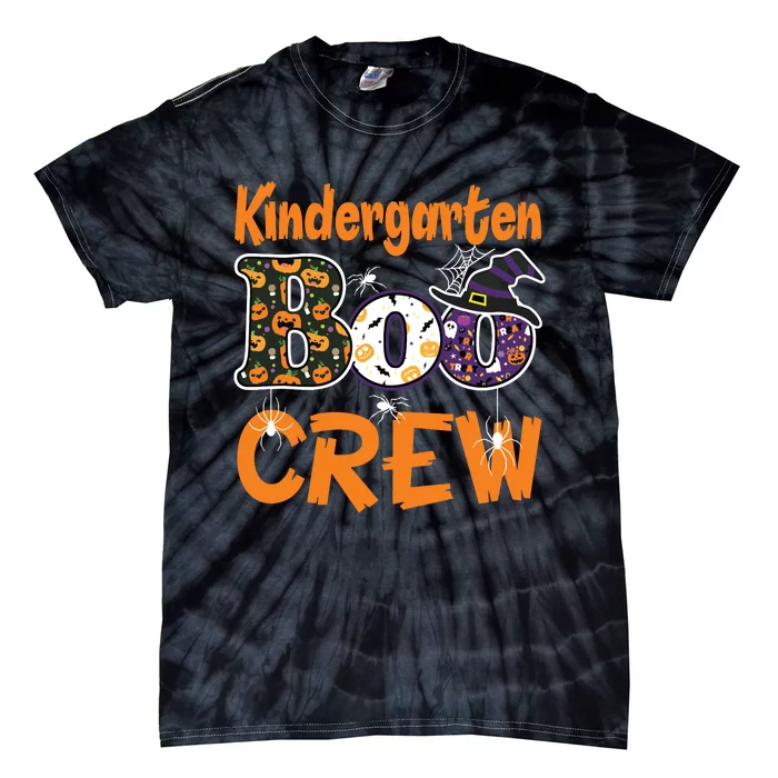 Kindergarten Boo Crew Teachers Students Halloween Costume Tie-Dye T-Shirt