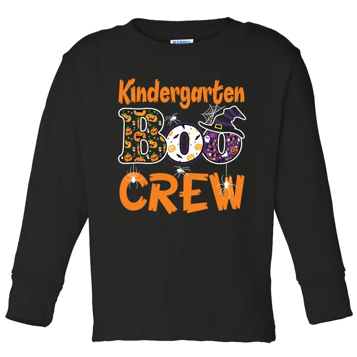 Kindergarten Boo Crew Teachers Students Halloween Costume Toddler Long Sleeve Shirt