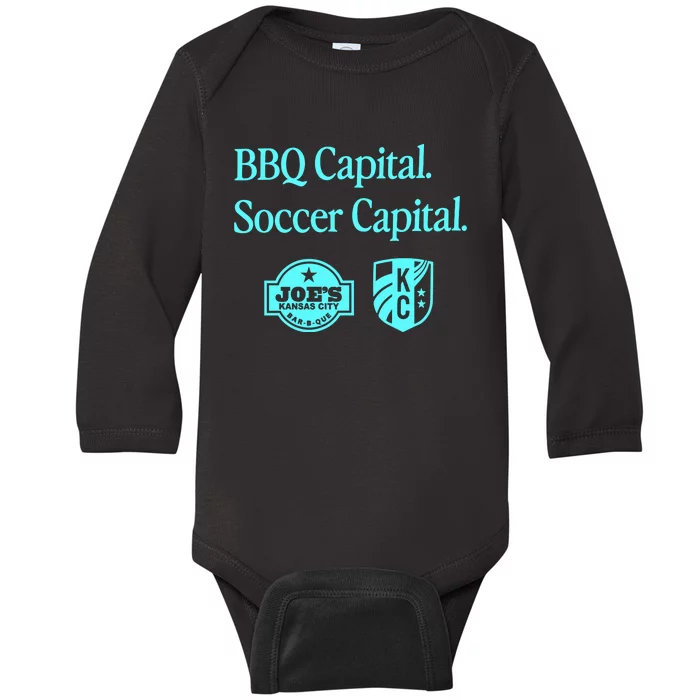 Kccurrent Bbq Capital Soccer Capital Baby Long Sleeve Bodysuit