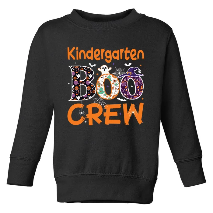 Kindergarten Boo Crew Funny Kindergarten Halloween Teacher Toddler Sweatshirt