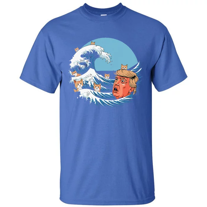 Kamala Blue Cat Wave Trump Tall T-Shirt