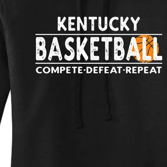 Kentucky Basketball Compete Defeat Repeat Women's Pullover Hoodie