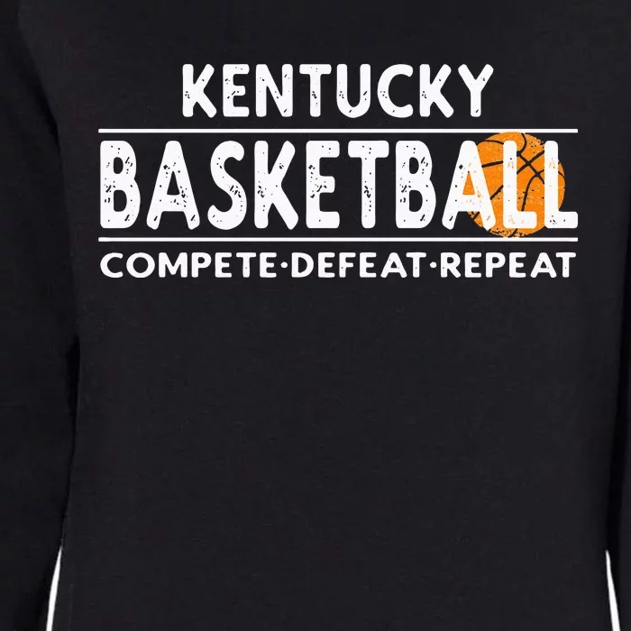 Kentucky Basketball Compete Defeat Repeat Womens California Wash Sweatshirt