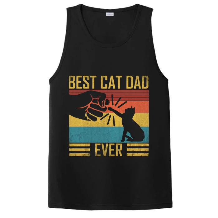 Katzenpapa Best Cat Dad Ever Cat Motif Vintage Gift Cool Gift Performance Tank