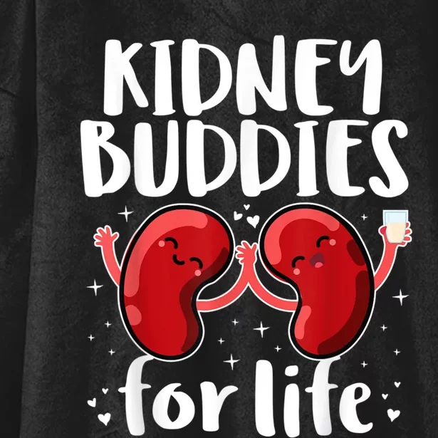 Kidney Buddies For Life Donor Recipient Hooded Wearable Blanket