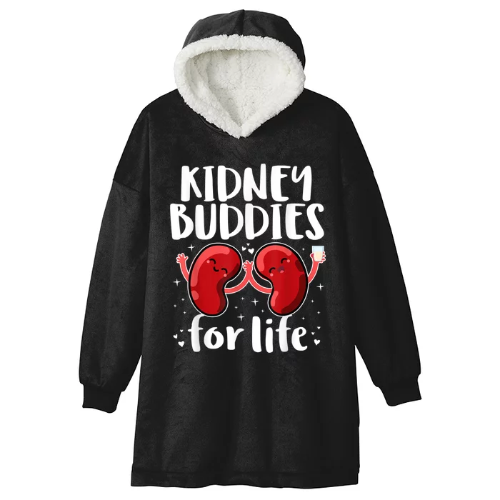 Kidney Buddies For Life Donor Recipient Hooded Wearable Blanket