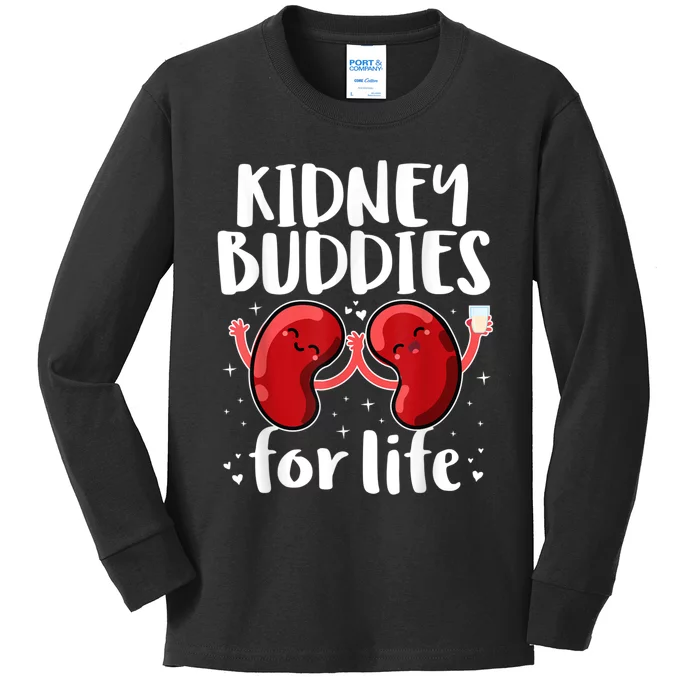 Kidney Buddies For Life Donor Recipient Kids Long Sleeve Shirt