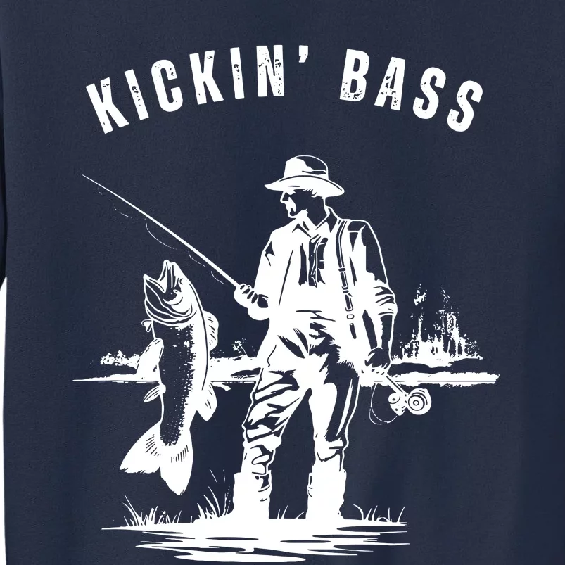 Kickin Bass Fisherman Fishing Fish Funny Outdoors Lake Sweatshirt