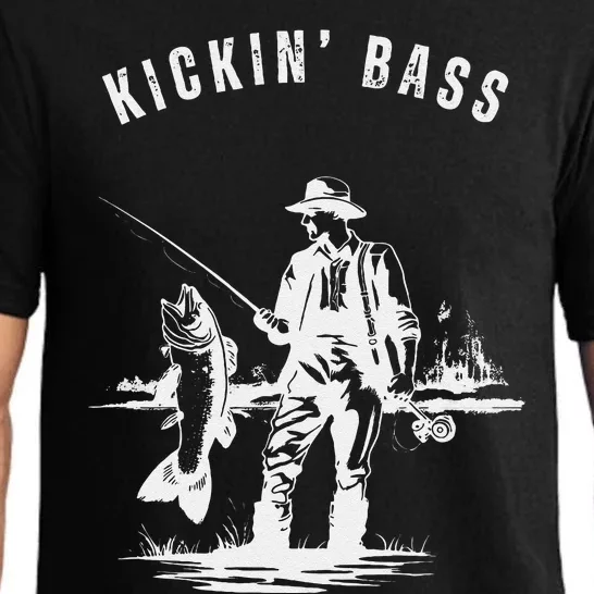 Kickin Bass Fisherman Fishing Fish Funny Outdoors Lake Pajama Set