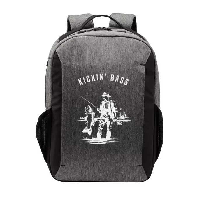 Kickin Bass Fisherman Fishing Fish Funny Outdoors Lake Vector Backpack