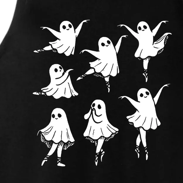 Kute Ballet Ghost Ballet Dancer Unny Halloween Ladies Tri-Blend Wicking Tank