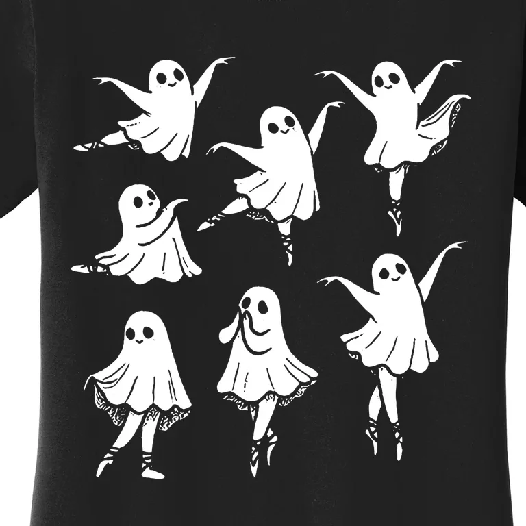 Kute Ballet Ghost Ballet Dancer Unny Halloween Women's T-Shirt