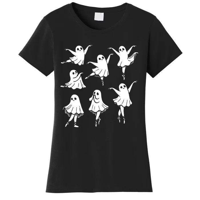 Kute Ballet Ghost Ballet Dancer Unny Halloween Women's T-Shirt