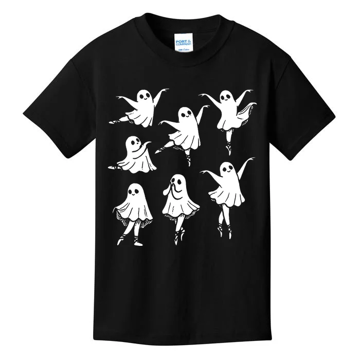 Kute Ballet Ghost Ballet Dancer Unny Halloween Kids T-Shirt