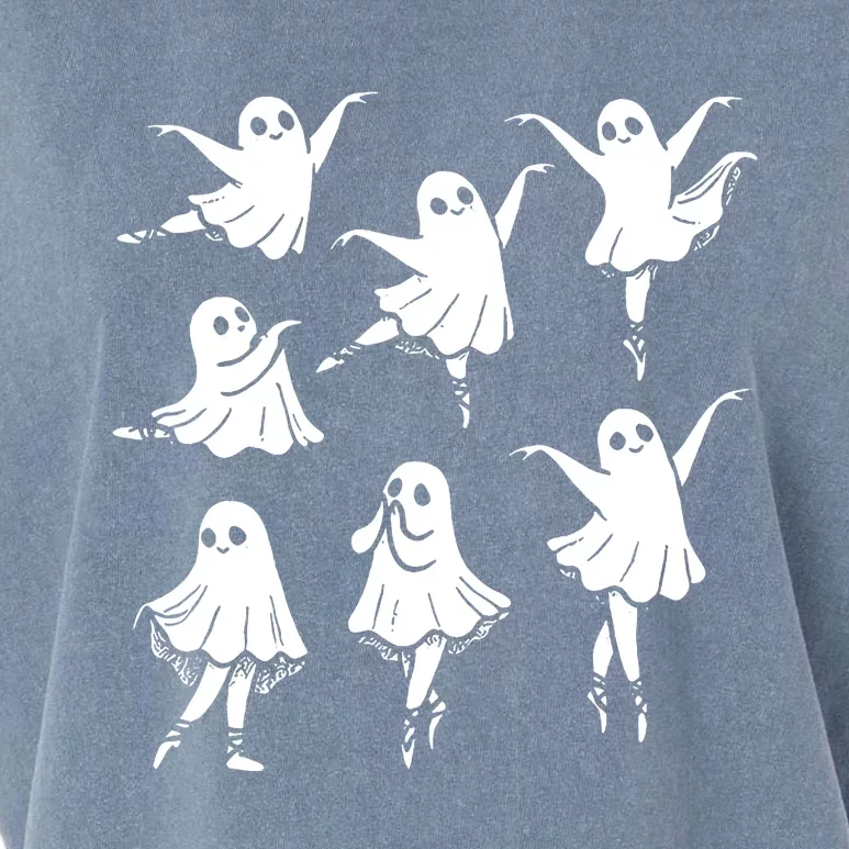 Kute Ballet Ghost Ballet Dancer Unny Halloween Garment-Dyed Women's Muscle Tee