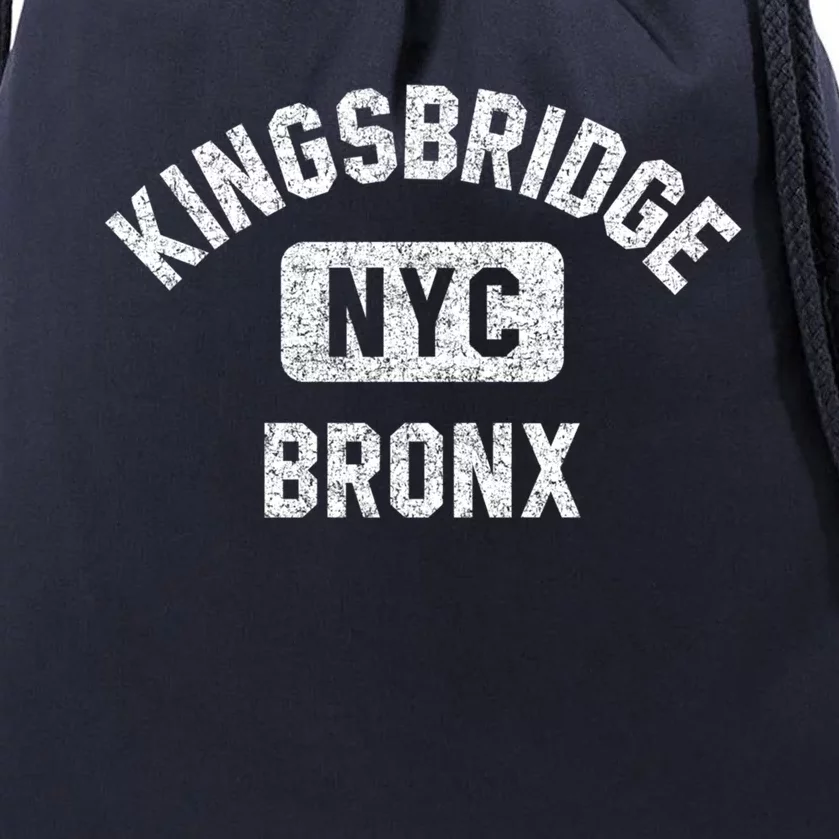 Kingsbridge Bronx Gym Style Distressed White Print Funny Gift Drawstring Bag