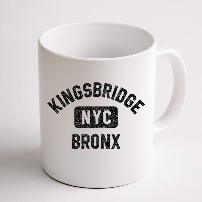 Kingsbridge Bronx Gym Style Distressed White Print Funny Gift Front & Back Coffee Mug