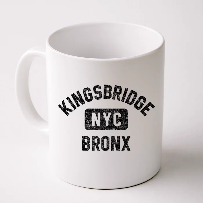 Kingsbridge Bronx Gym Style Distressed White Print Funny Gift Front & Back Coffee Mug