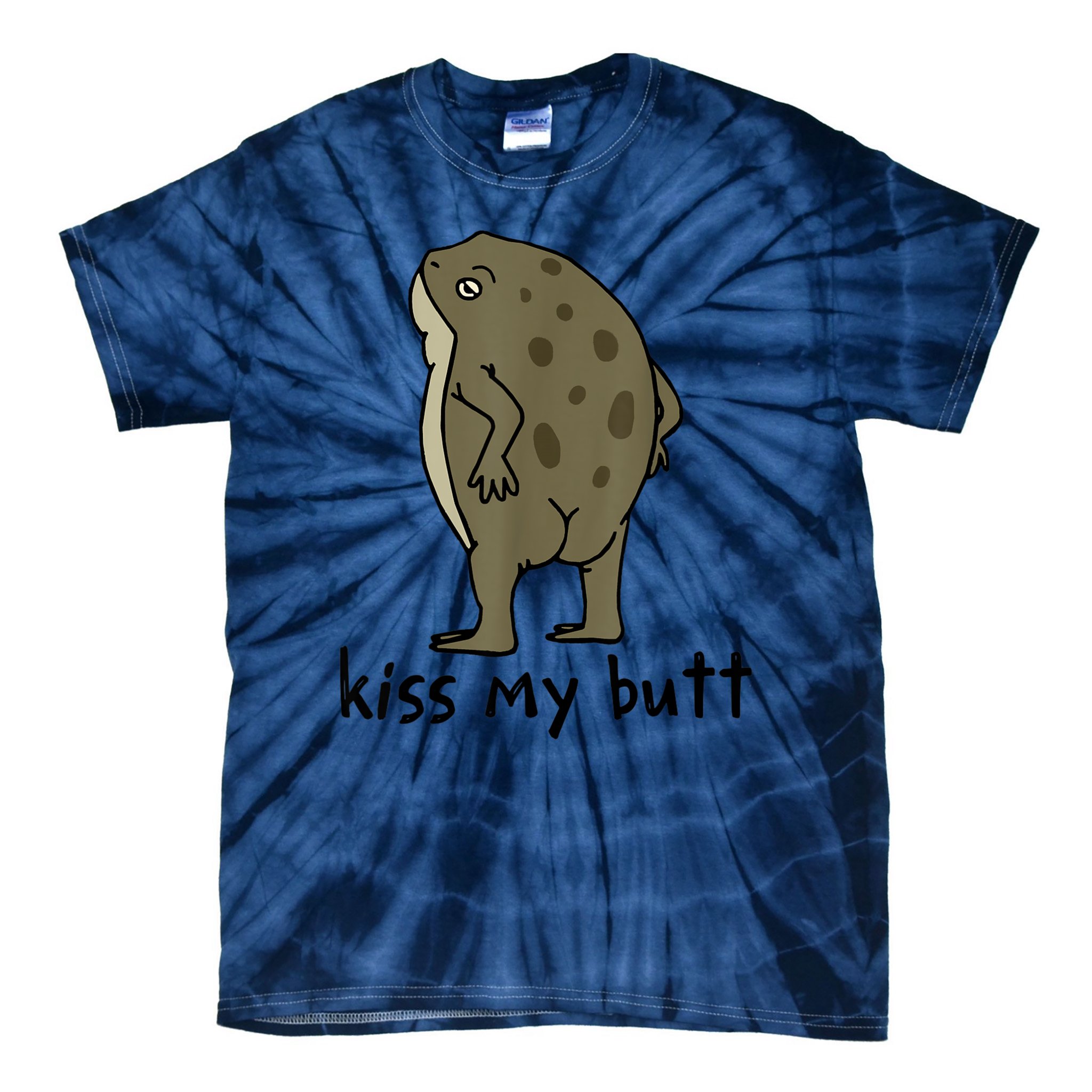 KissMy Butt Green Frog Funny Frog Tie-Dye T-Shirt