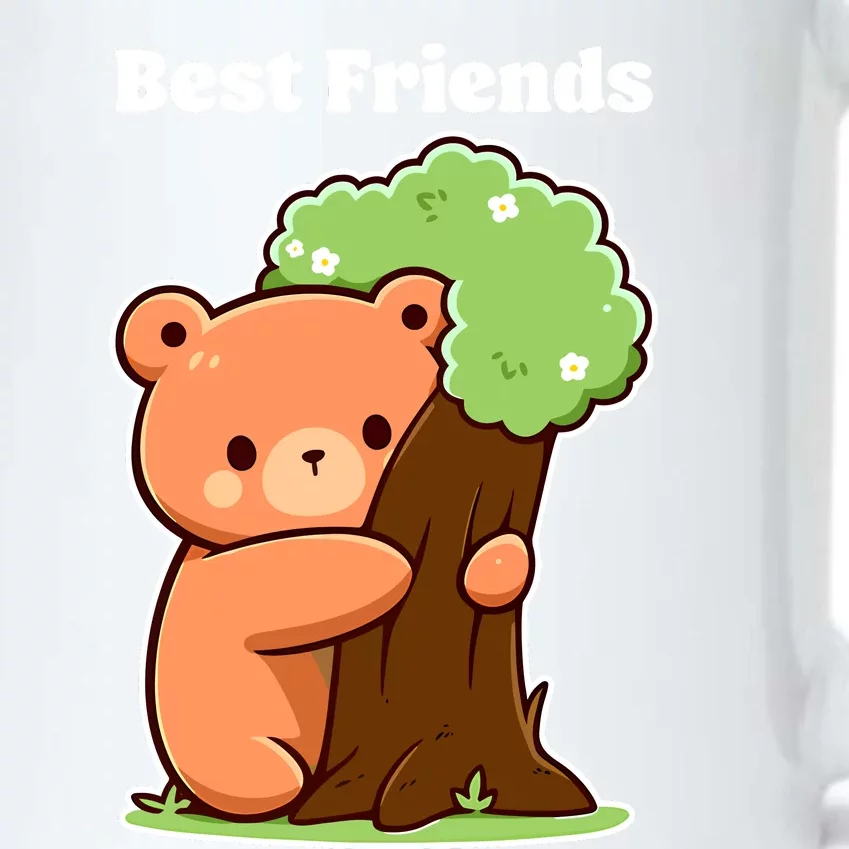 Kawaii Bear Hugging Tree Wildlife Animal Lover For Friends Black Color Changing Mug