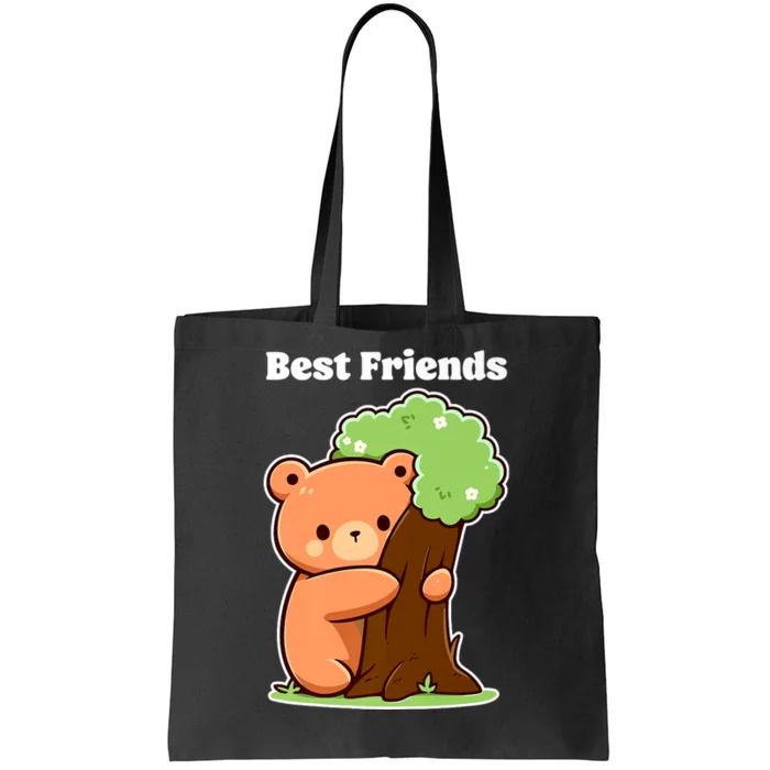 Kawaii Bear Hugging Tree Wildlife Animal Lover For Friends Tote Bag