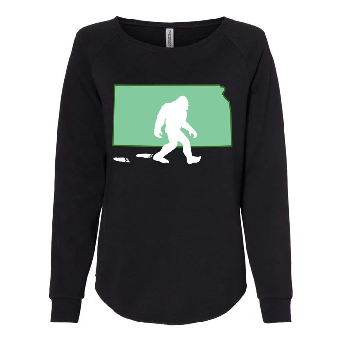 Kansas Bigfoot Hunter State Gift Womens California Wash Sweatshirt