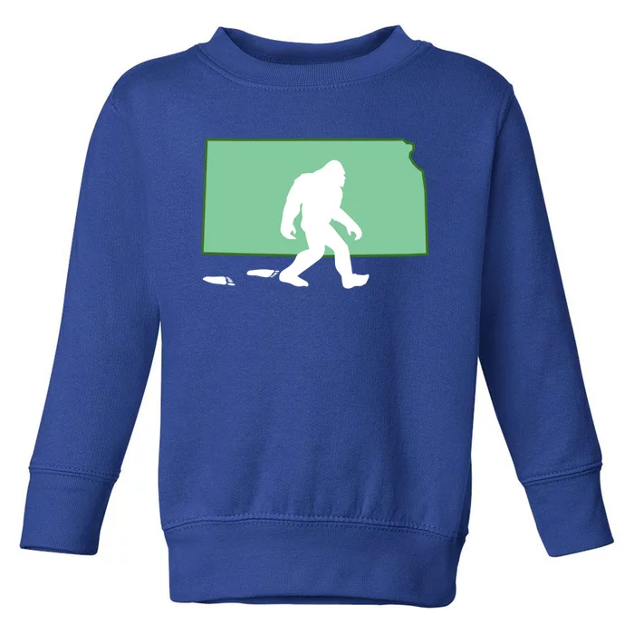 Kansas Bigfoot Hunter State Gift Toddler Sweatshirt