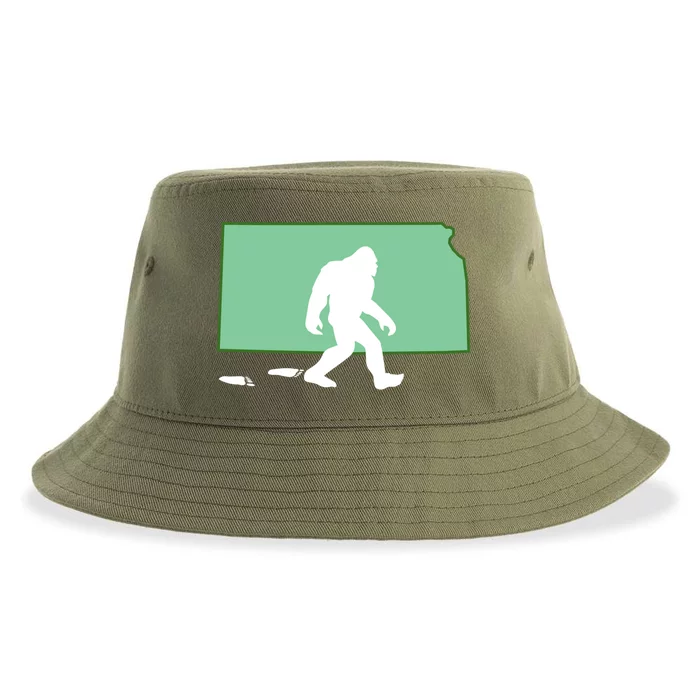 Kansas Bigfoot Hunter State Gift Sustainable Bucket Hat