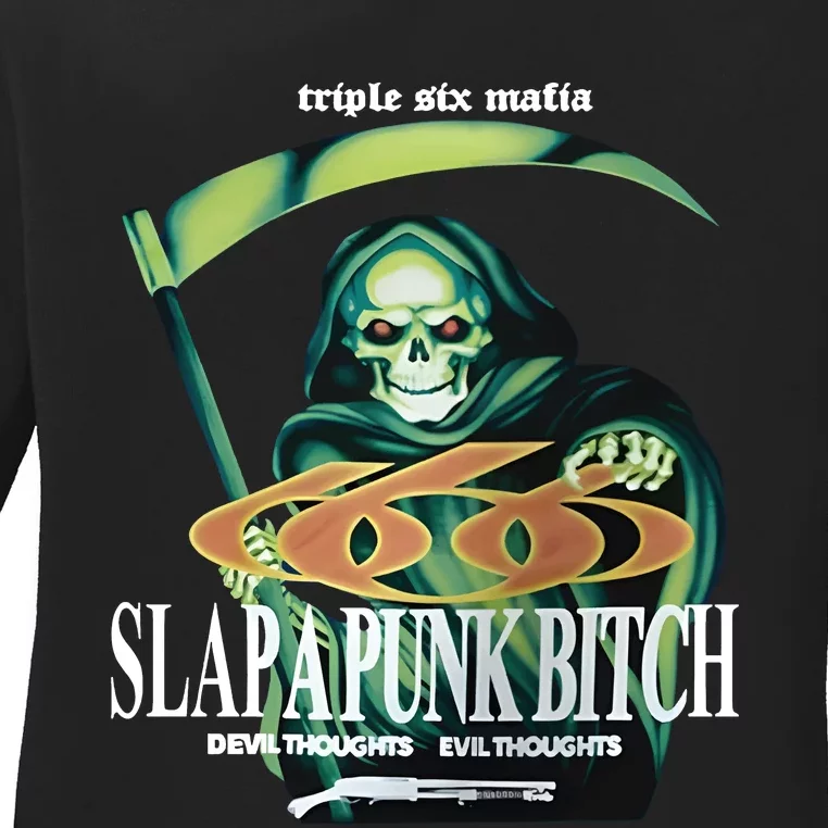 Kate BushS Husband Triple Six Matia Slapapunk Bitch Devil Thoughts Evil Thought Ladies Long Sleeve Shirt