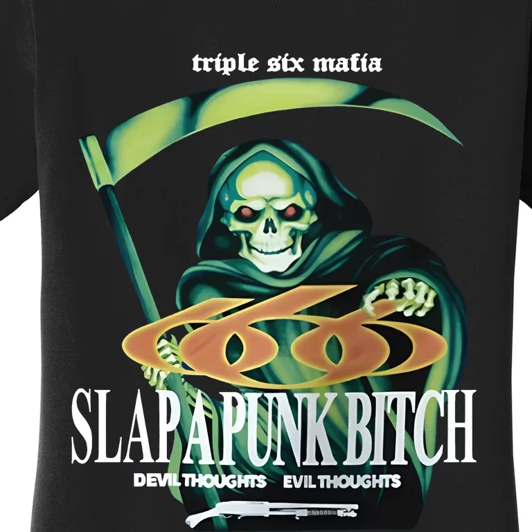 Kate BushS Husband Triple Six Matia Slapapunk Bitch Devil Thoughts Evil Thought Women's T-Shirt