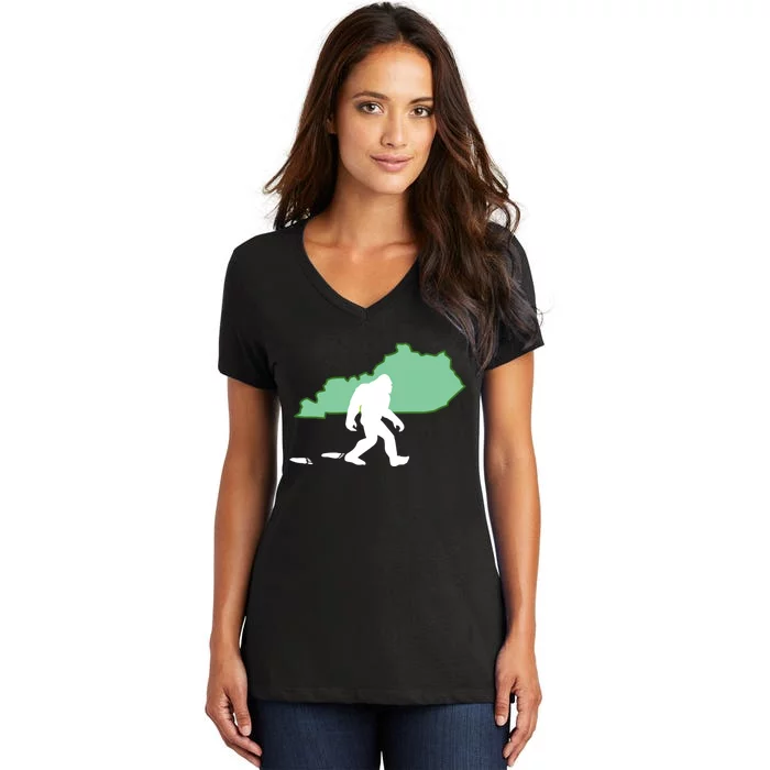 Kentucky Bigfoot Hunter State Great Gift Women's V-Neck T-Shirt