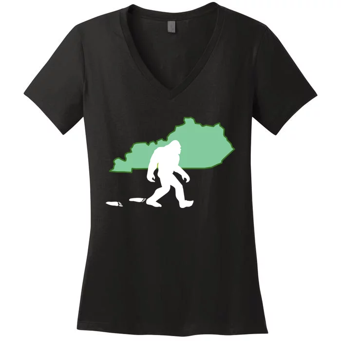 Kentucky Bigfoot Hunter State Great Gift Women's V-Neck T-Shirt