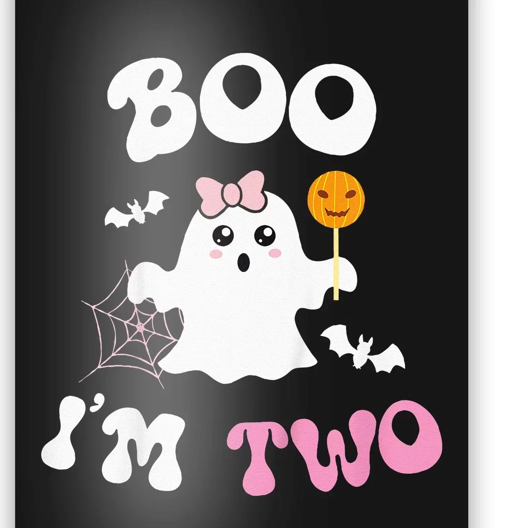 Kids Boo Im Two Ghost Second 2nd Birthday Groovy Halloween Girls Poster