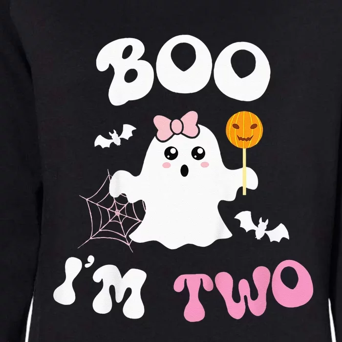 Kids Boo Im Two Ghost Second 2nd Birthday Groovy Halloween Girls Womens California Wash Sweatshirt