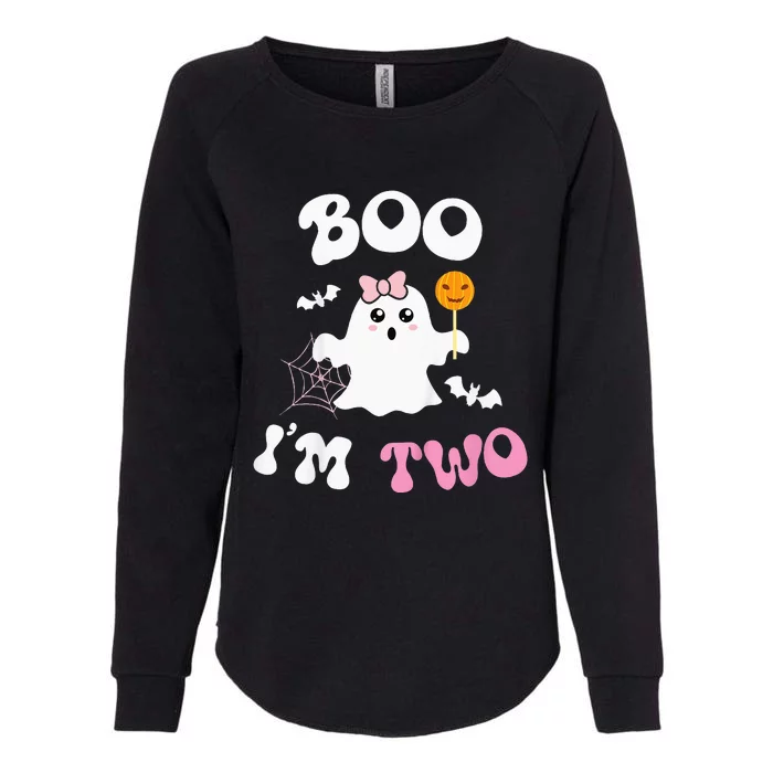 Kids Boo Im Two Ghost Second 2nd Birthday Groovy Halloween Girls Womens California Wash Sweatshirt