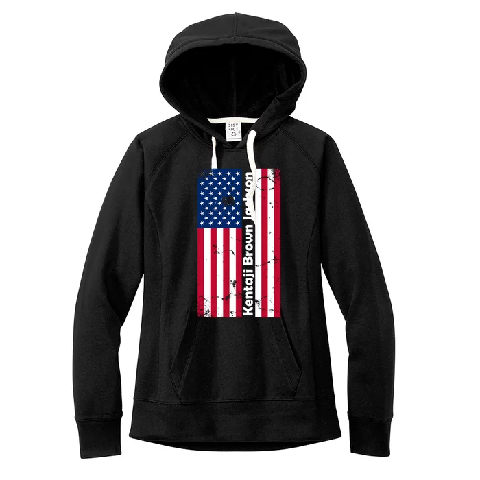 Kentaji Brown Jackson USA Flag Women's Fleece Hoodie