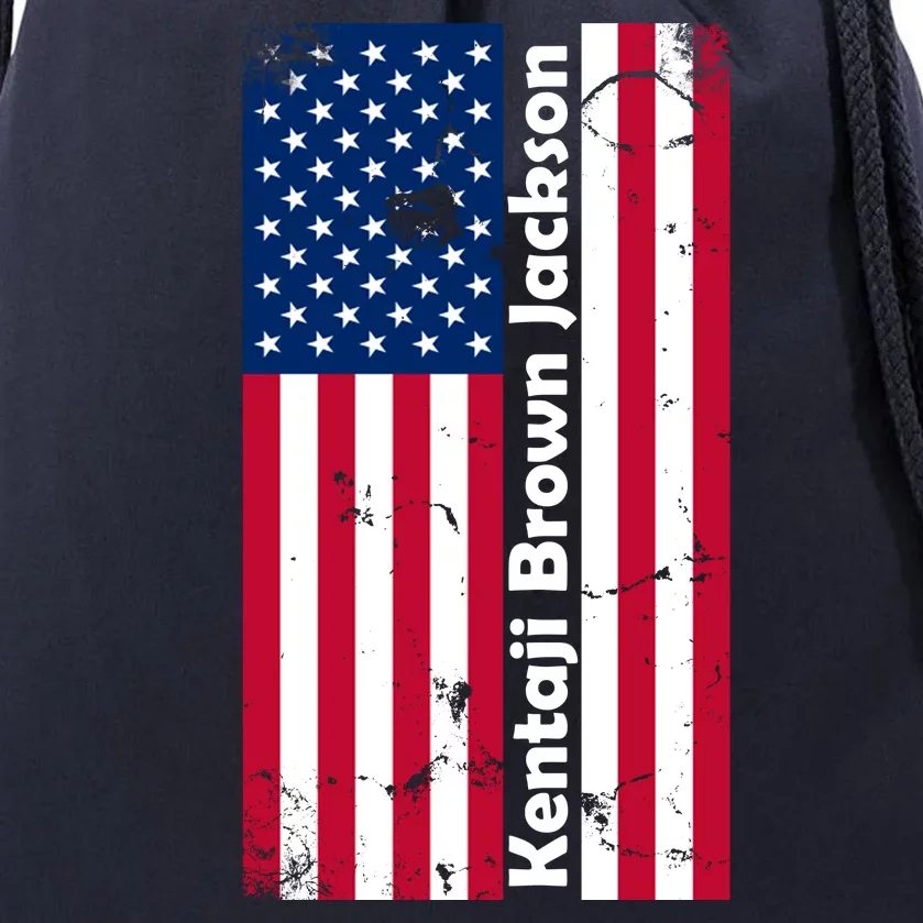 Kentaji Brown Jackson USA Flag Drawstring Bag