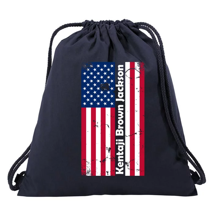 Kentaji Brown Jackson USA Flag Drawstring Bag