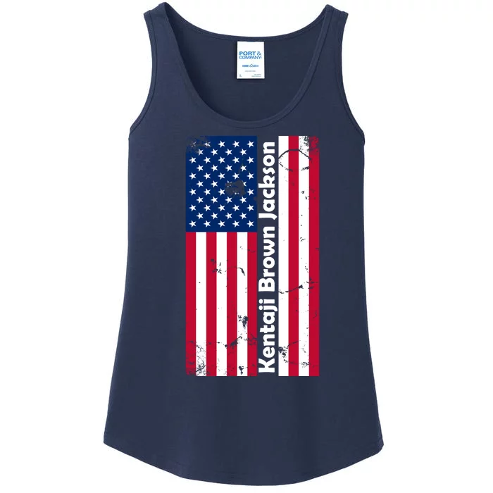 Kentaji Brown Jackson USA Flag Ladies Essential Tank