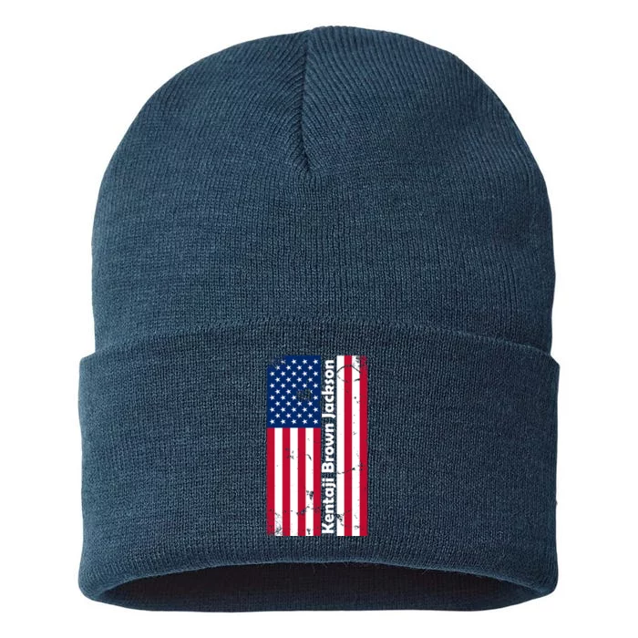 Kentaji Brown Jackson USA Flag Sustainable Knit Beanie