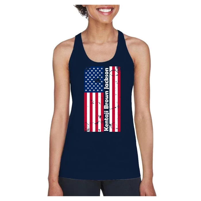 Kentaji Brown Jackson USA Flag Women's Racerback Tank