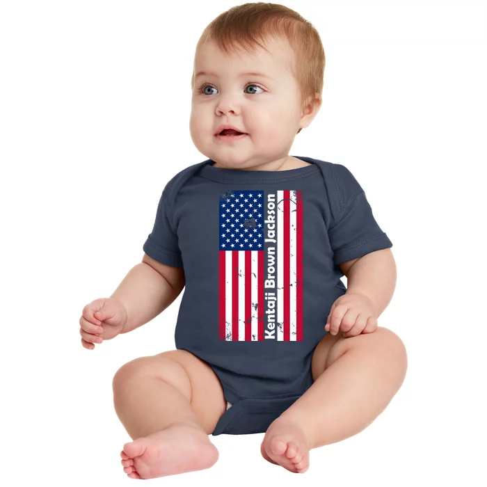 Kentaji Brown Jackson USA Flag Baby Bodysuit