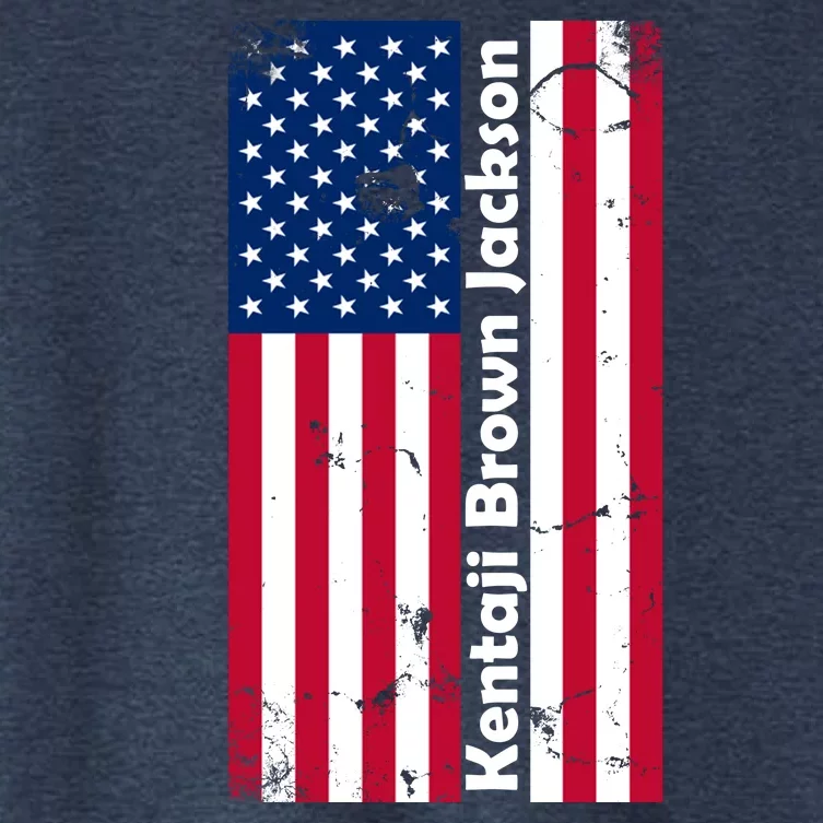 Kentaji Brown Jackson USA Flag Women's Crop Top Tee