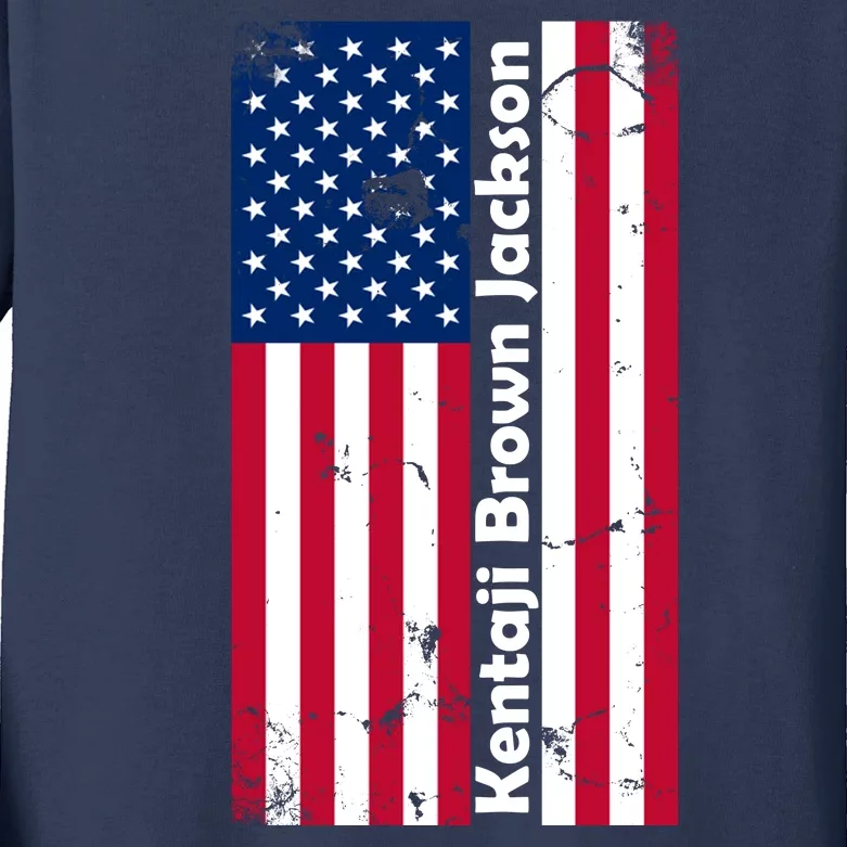 Kentaji Brown Jackson USA Flag Kids Long Sleeve Shirt