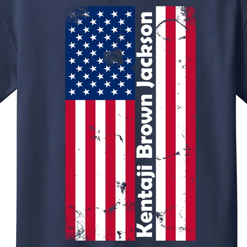 Kentaji Brown Jackson USA Flag Kids T-Shirt