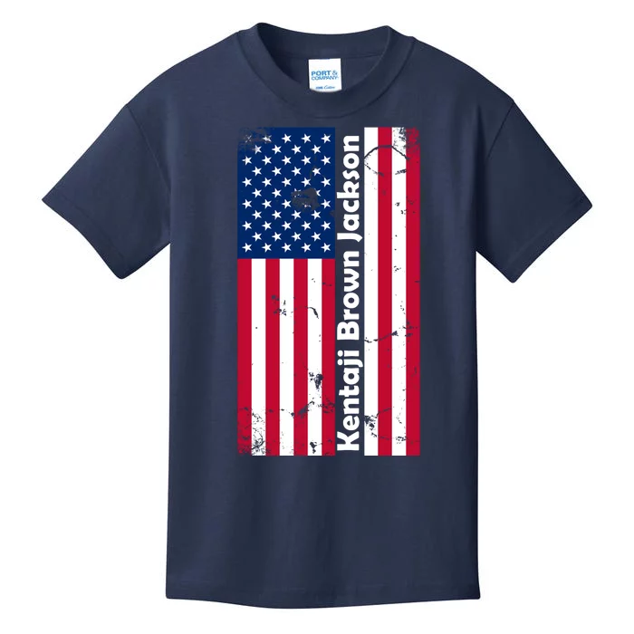 Kentaji Brown Jackson USA Flag Kids T-Shirt