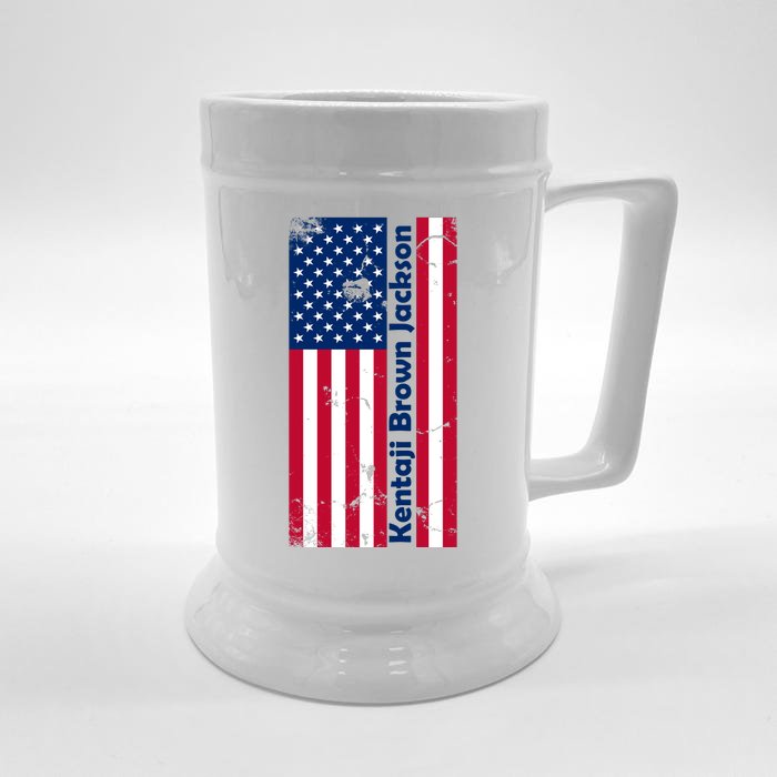 Kentaji Brown Jackson USA Flag Front & Back Beer Stein